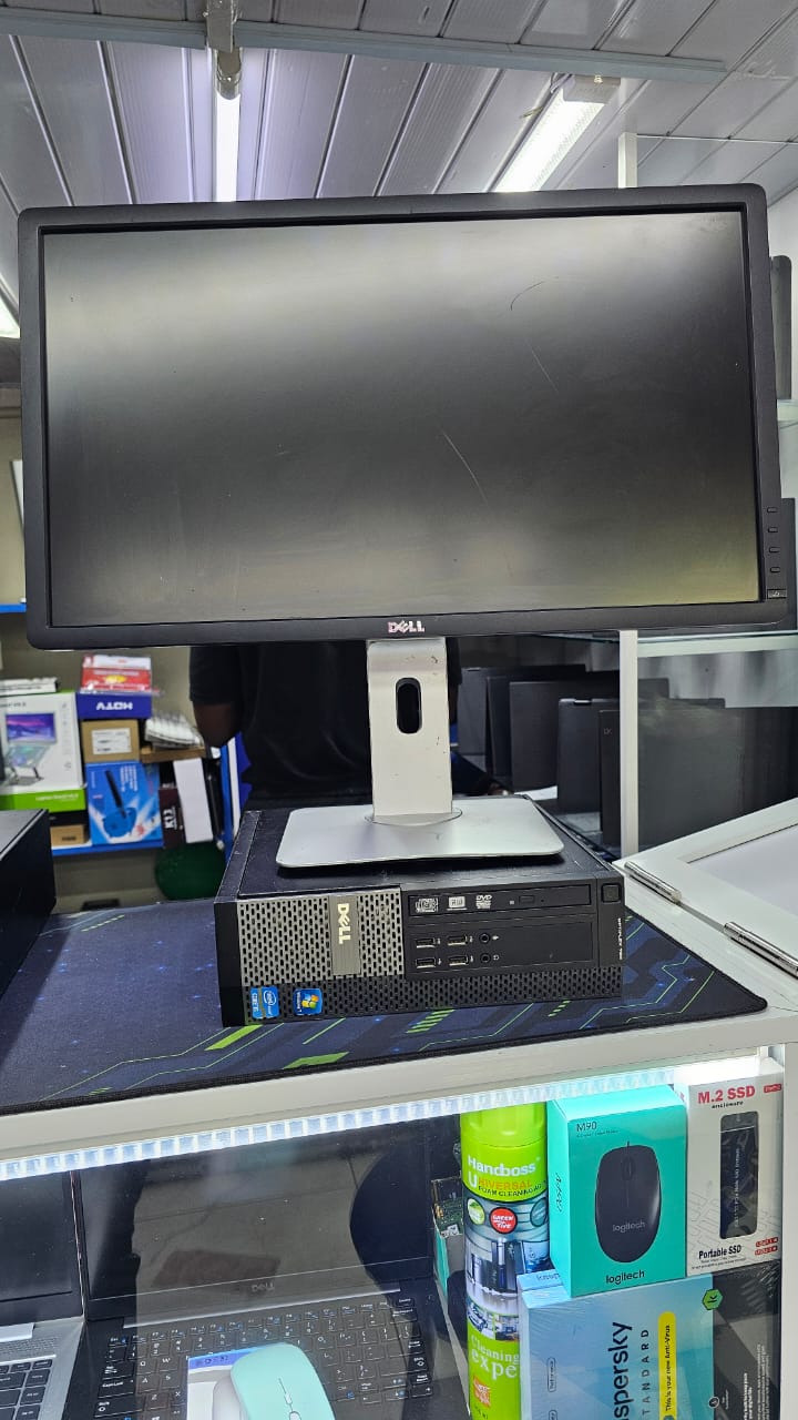 DELL COMPLETE SET CORE I5 4GB 500GB STORAGE,22 INCHES MONITOR PLUS KEYBOARD AND MOUSE
WINDOWS AND OFFICE INSTALLED AND ACTIVATED