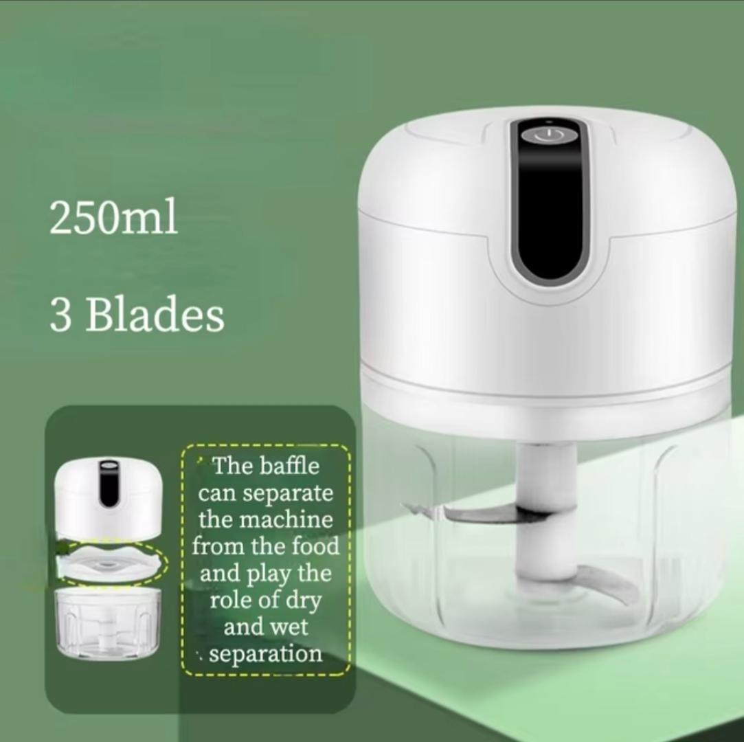 250ML Rechargeable Portable and Cordless Mini Food Processor - Stainless Steel Blade, Electric Garlic Chopper, Vegetable Chopper, Blender for Nuts, Chili, Onion, Minced Meat, and Spices