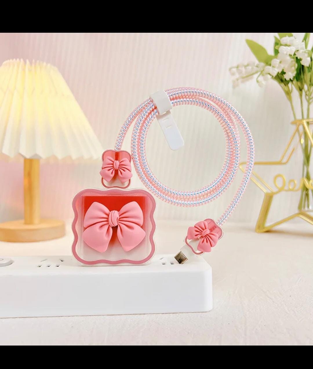 NEW  ARRIVAL Data Cable Cord Winder Kit / 3D Bow Knot Heart Cable Protector Cover For Iphone/Samsung /oppo/redmi/tecno Silicone Charger Floral Case / Cute Fashion Flower INS Power Adapter Sleeve