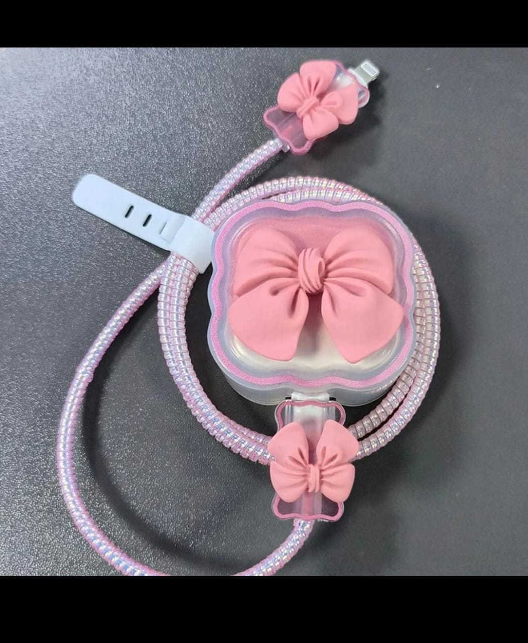NEW  ARRIVAL Data Cable Cord Winder Kit / 3D Bow Knot Heart Cable Protector Cover For Iphone/Samsung /oppo/redmi/tecno Silicone Charger Floral Case / Cute Fashion Flower INS Power Adapter Sleeve