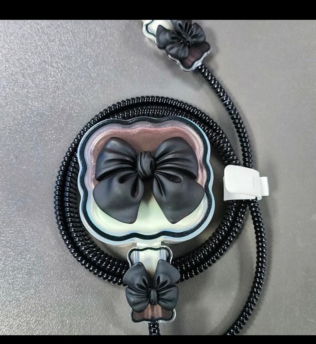 NEW  ARRIVAL Data Cable Cord Winder Kit / 3D Bow Knot Heart Cable Protector Cover For Iphone/Samsung /oppo/redmi/tecno Silicone Charger Floral Case / Cute Fashion Flower INS Power Adapter Sleeve