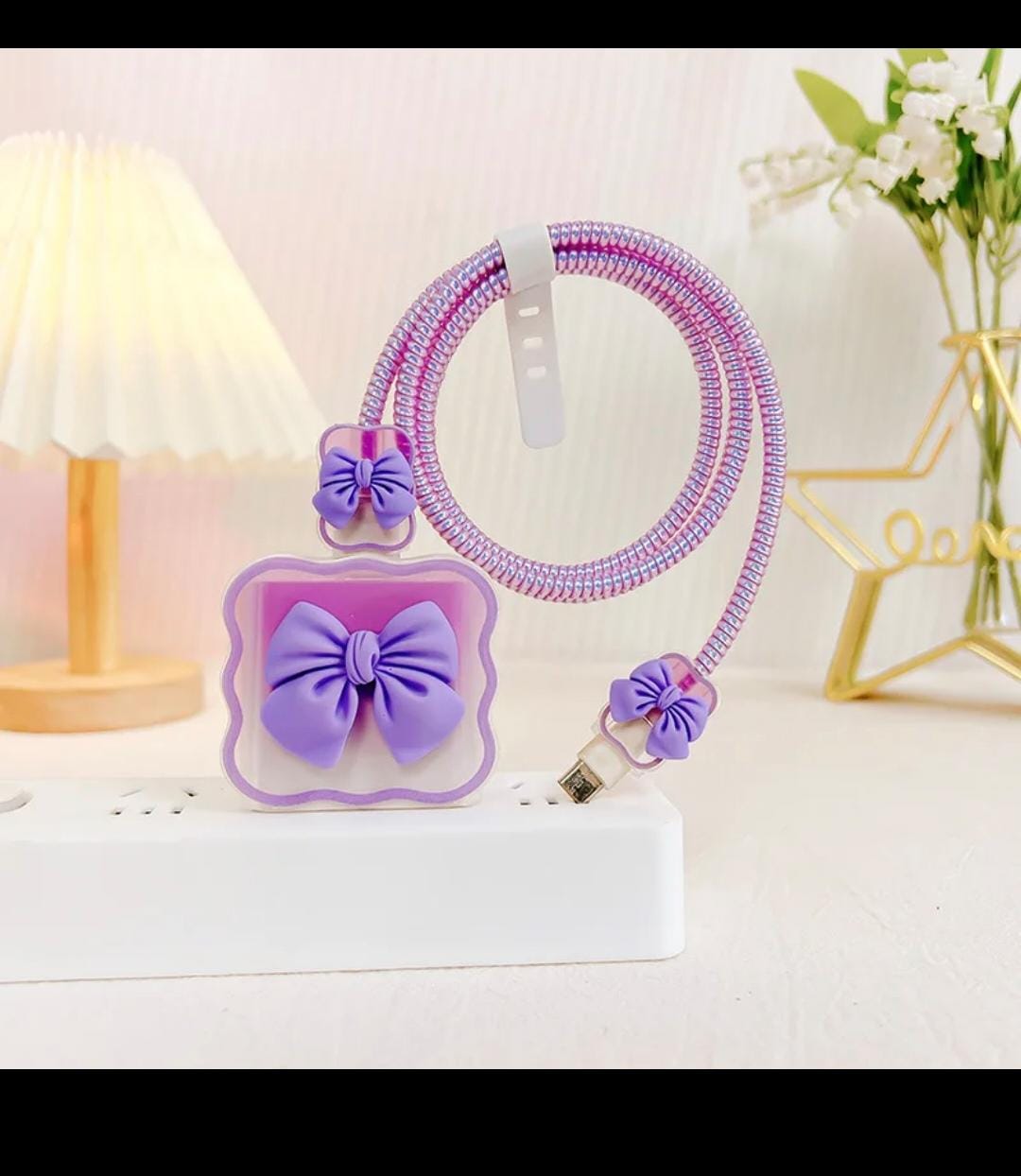 NEW  ARRIVAL Data Cable Cord Winder Kit / 3D Bow Knot Heart Cable Protector Cover For Iphone/Samsung /oppo/redmi/tecno Silicone Charger Floral Case / Cute Fashion Flower INS Power Adapter Sleeve