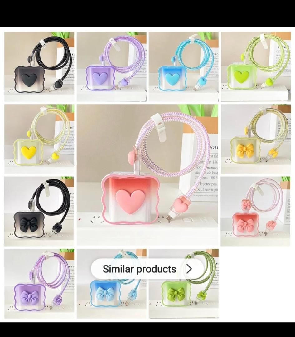 Iphone and android charger protector 5in1 Cable Protector USB Charger Cable Wrap Cover Cable Organizer for Type C  Data Cable Cover for Samsung, op