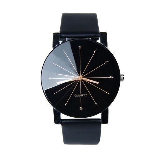 Couple Quartz Dial Wrist Watch Black Free