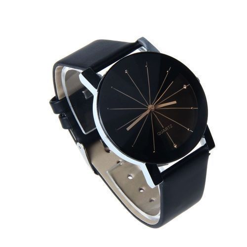 Couple Quartz Dial Wrist Watch Black Free