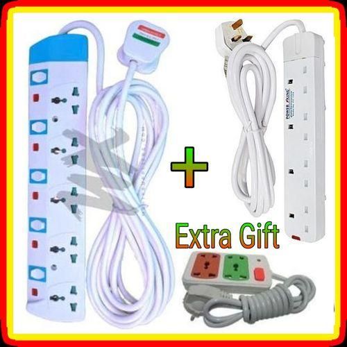 >5 Outlet Power Extension Cable > 5 Way + 4 Way ower Extension + 2 Way power Extension