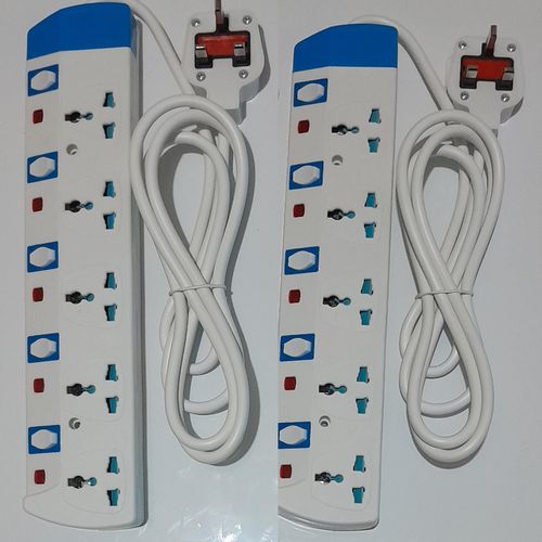 2 // TWO Heavy Duty// Power Socket Extension Cable,,5 Way // 5 way power extension