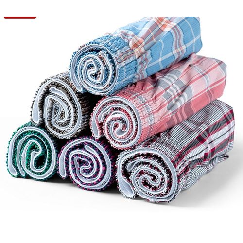 3 pcs Men Checked Cotton Boxers // Fashion Colourful Printed Pure Cotton 3 Pcs Men's Panties Underwear Male Boxers Shorts Casual Sleep Underpants Plaid Loose Comfortable Home Wear Striped