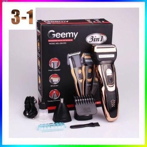 PROFESSIONAL / KINYOZI HAIR CUTTING / SHAVING MACHINE // Geemy Professional Barbering Hair/Shaving Machine-Kinyozi & 4 Way Power Extension Cable & Rechargeable Smart 3 in 1 Hair Clipper/Trimmer