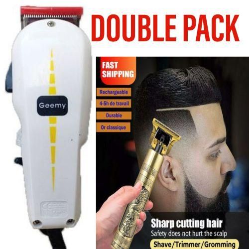 PROFESSIONAL ELECTRIC SHAVER // ELECTRIC SHAVING MACHINE  / KINYOZI HAIR CUTTING / SHAVING MACHINE // Geemy Shaving Machine / Shaving Machine-Kinyozi & T9 Dragon Rechargeable Metal Hair Clipper Gold