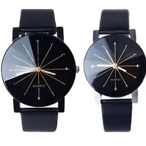 2Pcs/set Fashion luxury couple wrist watches simple spot meridian ray watch for man and women leather casual student quartz watchs valentine's day gift for lovers