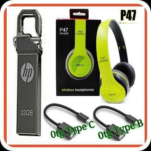 32GB Flash Disk/32 GB FlashDisk + Free P47 Bluetooth Headphone & Otg Type B & C