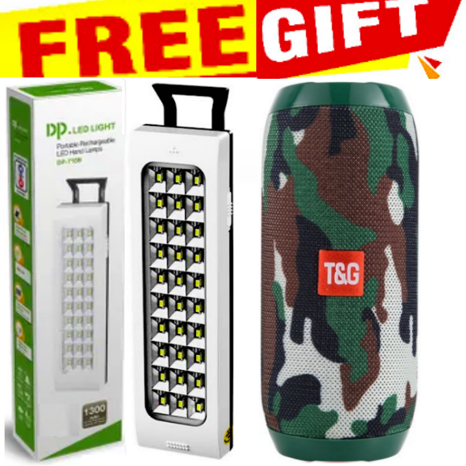 T&G TG117 Portable Bluetooth Wireless Speaker Outdoor Speaker Bluetooth Audio + DP LED LIGHT RECHARGEABLE EMERGENCY SUPER BRIGHT TORCH BULB