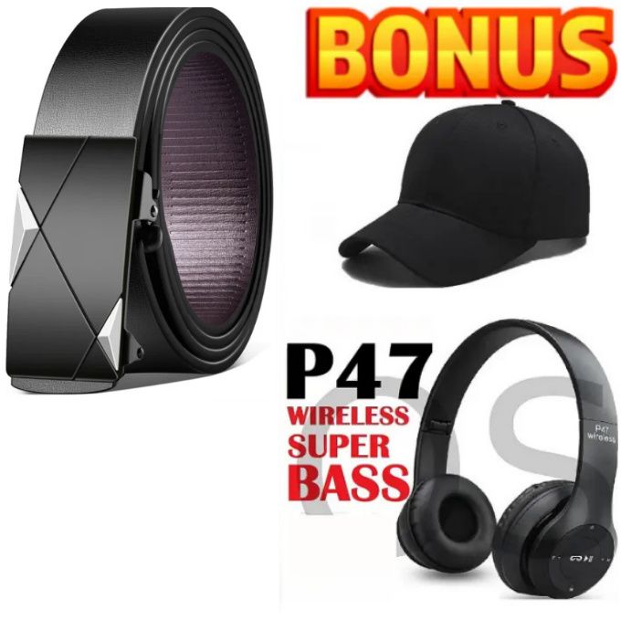 BELT for Men, HEADPHONES, WALLET & Cap