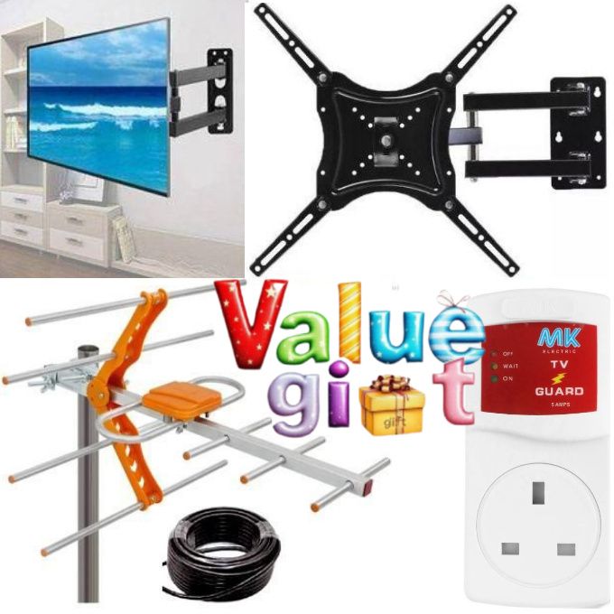 Home Design Best Rotating TV Mounts for Home Entertainment Rooms // Full Motion 360 Degree TV WALL HOLDER MOUNT BRACKET // TV STAND FOR TV 14 inch -43 inch +  TV GUARD GUARD, TV AERIAL ANTENNA CABLE