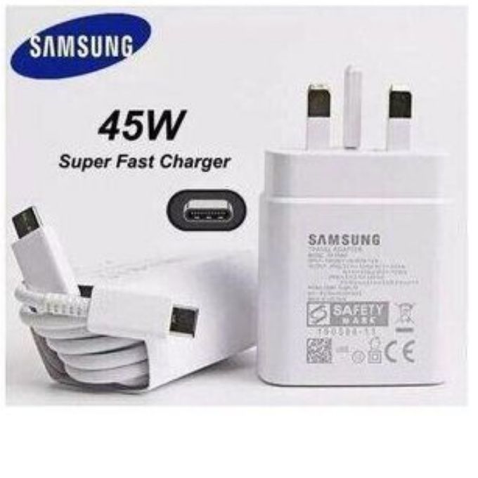 Best Quality CHARGER  Fast Charging 45W Samsung Type C Wall Adapter with Cable for All Phones With Type C  - Charger Adapter With USB Cable Type-C 2C