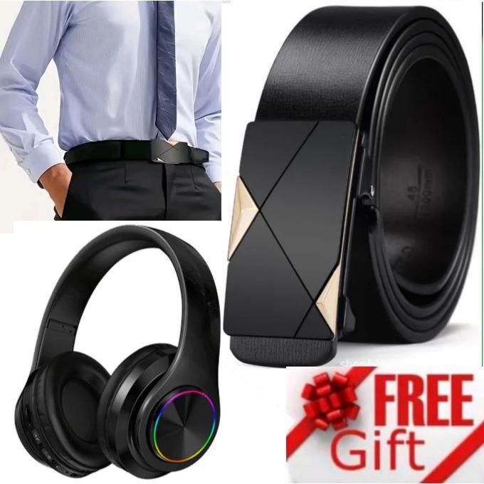 Men's Official Wear MEN'S BELTS //Belt For Well Fitting Khaki Trousers,Jeans,Suits & Shorts + Multi-Device Compatible Foldable Bluetooth Headphone // Powerful Sound Foldable Bluetooth Wireless Headset