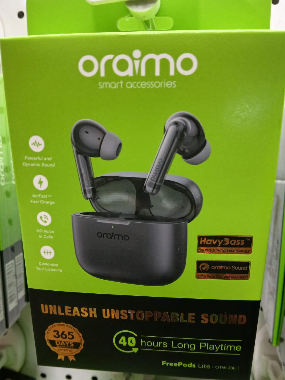 Oraimo bluetooth wireless Earbuds smaller for comfort calling noise cancellation long playtime  in-ear earpods