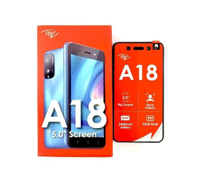 Itel A18 32GB Storage  Dual sim smart phone 2400mAh battery 5.0" display size