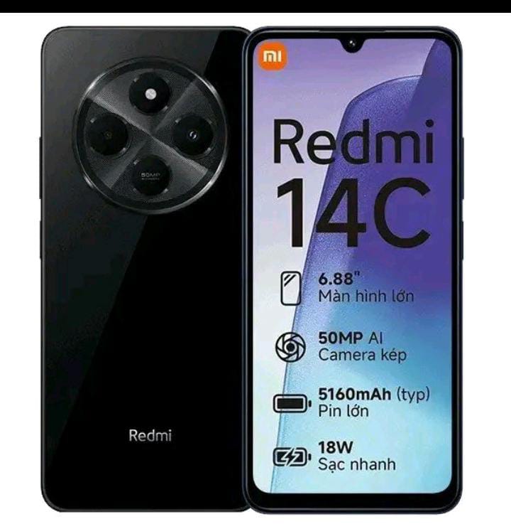 BRAND NEW XIAOMI REDMI 14C 6.88" 16GB RAM (8+8) 256GB Storage 4G Network Dual sim 90HZ  IPS LCD 5160mAh battery  fingerprint and face unlock smart phones