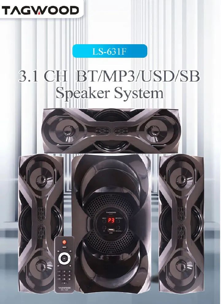 Brand NewTagwood 631F 3.1CH Woofer Subwoofer Bluetooth Cinema Home theater System Bluetooth Hi-Fi Speaker Speaker System