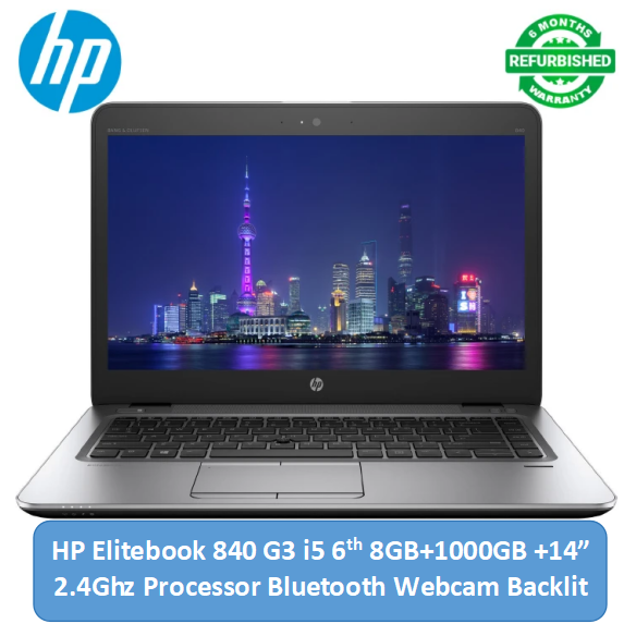 (i5+8GB+256GB SSD+14"+Mouse)Refurbished Hp Elitebook 840 G3 Laptop - Intel Core i5 6th - 8GB RAM 256GB SSD ROM - 14'' Windows 11 Notebook Silver 14 inch FHD Display Backlit keyboard Student Laptop