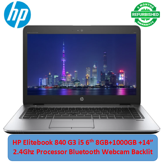 (i5+8GB+256GB SSD+14"+Mouse)Refurbished Hp Elitebook 840 G3 Laptop - Intel Core i5 6th - 8GB RAM 256GB SSD ROM - 14'' Windows 11 Notebook Silver 14 inch FHD Display Backlit keyboard Student Laptop