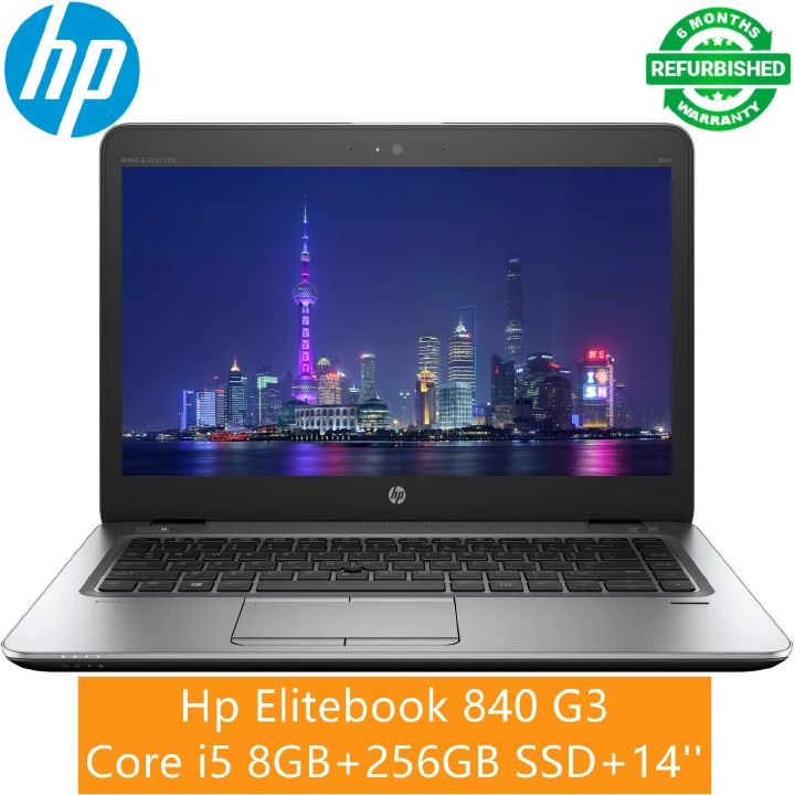 (i5+8GB+256GB SSD+14"+Mouse)Refurbished Hp Elitebook 840 G3 Laptop - Intel Core i5 6th - 8GB RAM 256GB SSD ROM - 14'' Windows 11 Notebook Silver 14 inch FHD Display Backlit keyboard Student Laptop