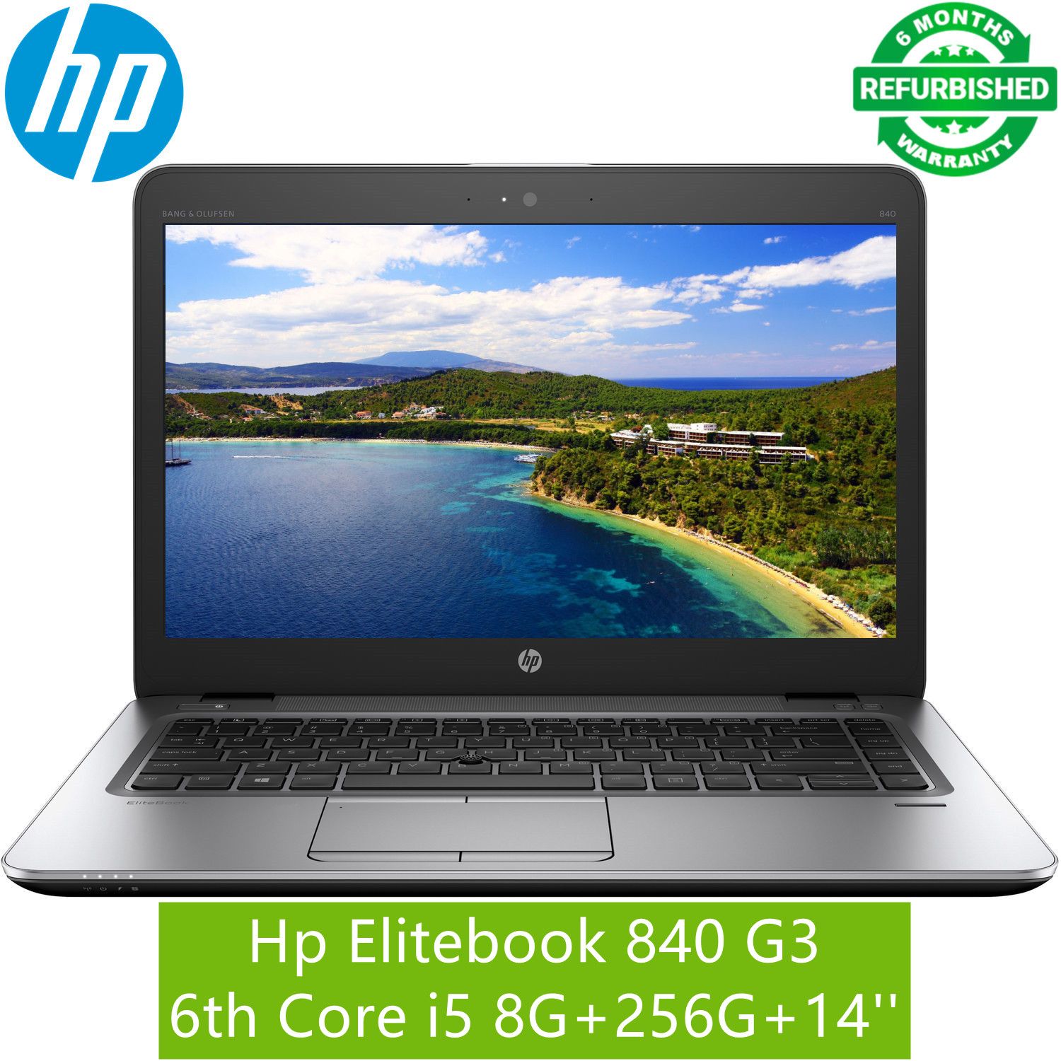 (i5+8GB+256GB SSD+14"+Mouse)Refurbished Hp Elitebook 840 G3 Laptop - Intel Core i5 6th - 8GB RAM 256GB SSD ROM - 14'' Windows 11 Notebook Silver 14 inch FHD Display Backlit keyboard Student Laptop