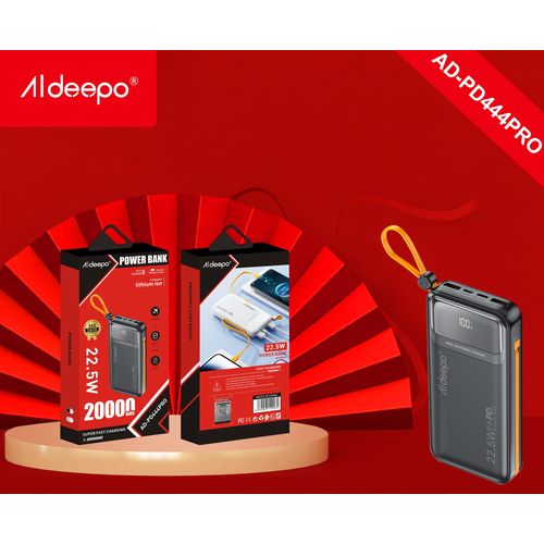 Aldeepo 30000mAh 20000mAh 10000mAh Power Bank Digital display powerbank LED Light Fast charging original portable Same time 4 device charging 4 cable Smartphone iphone power bank Random colour