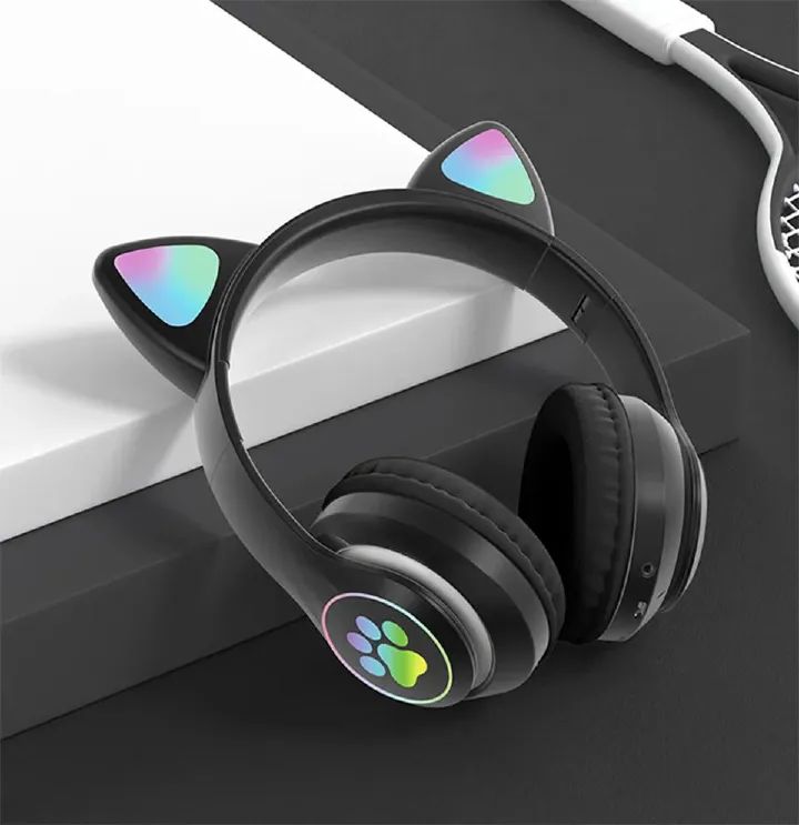 P47 Flashlight Cute Cat Ear Bluetooth earphones Headphones Wireless headsets
