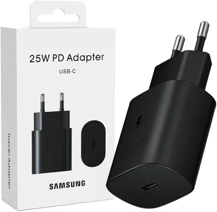 Samsung 25W 3 Pin Super Fast Charging Adapter Type-C Power Wall Charger with PD Fast Charge Support for Galaxy Smartphones, Tablets and USB-C Devices
