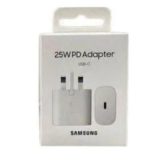 Samsung 25W 3 Pin Super Fast Charging Adapter Type-C Power Wall Charger with PD Fast Charge Support for Galaxy Smartphones, Tablets and USB-C Devices