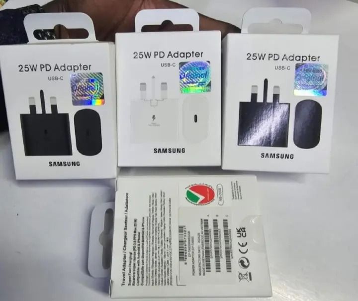 Samsung 25W 3 Pin Super Fast Charging Adapter Type-C Power Wall Charger with PD Fast Charge Support for Galaxy Smartphones, Tablets and USB-C Devices