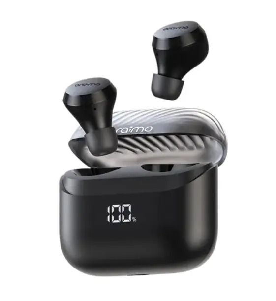 Oraimo AirBuds 4 ENC True Wireless Earbuds Powerful Bass IPX7 Waterproof TWS True Wireless Earbuds - Earpho 38-Hr Long Playtime Black
