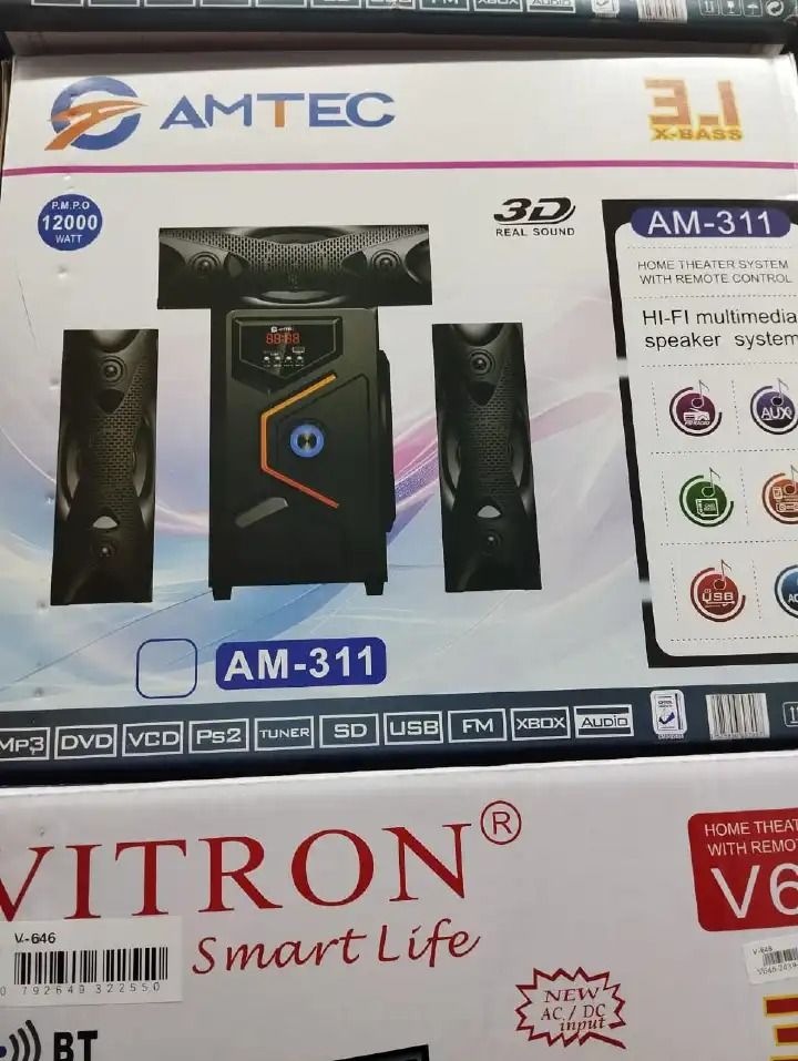 AMTEC AM 311 Woofer 3.1 CH XBAS Channel Multimedia Subwoofer Speaker System Home Theater System 12000W PMPO BT/USB/SD/FM