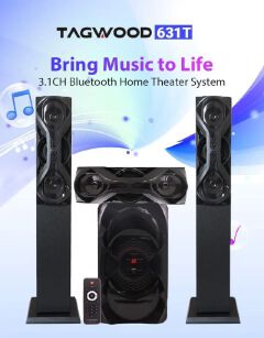 New Arrival Tagwood 631T 3.1CH Woofer Subwoofer Bluetooth |USB|AUX|SD CARD Cinema Home theater System Bluetooth Hi-Fi Speaker Tall Boy Sound bar Speaker System