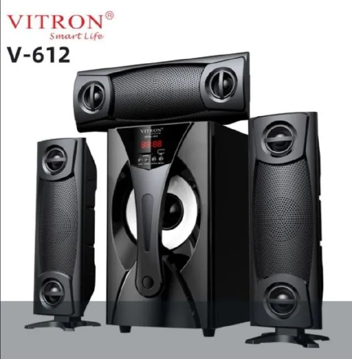 Vitron V612 3.1 Channel Home Speaker Theatre System with 10000W PMPO X-BASS, Bluetooth Connectivity, AC/DC Input, USB SD MP3 Player, FM Radio, Remote Control, Hi-Fi Multimedia Speaker,