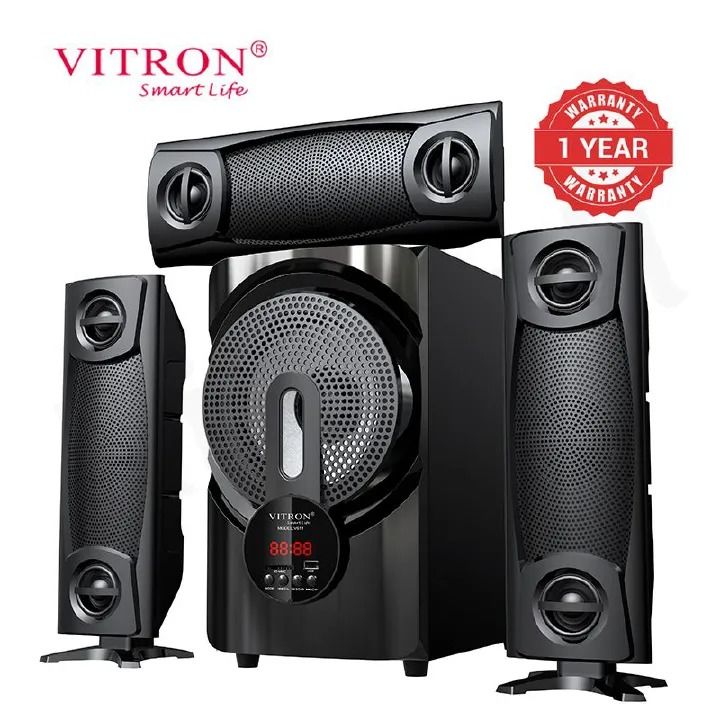 Vitron 3.1CH X-Bass Home Theatre System AC/DC Vitron V611 Bluetooth Woofer Speaker System Subwoofer Home Audio System USB SD MP3 FM Radio 10000W V611