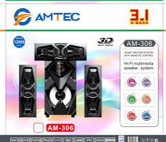 AMTEC AM-306 3.1CH HI-FI 12000W PMPO Multimedia Speaker System Sub Woofer Bluetooth Home Theater System with Remote -FM,USB,SD- Amtec 305 3D Real sound Bass
