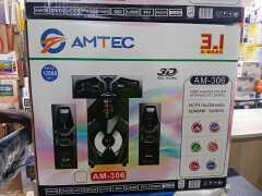 AMTEC AM-306 3.1CH HI-FI 12000W PMPO Multimedia Speaker System Sub Woofer Bluetooth Home Theater System with Remote -FM,USB,SD- Amtec 305 3D Real sound Bass
