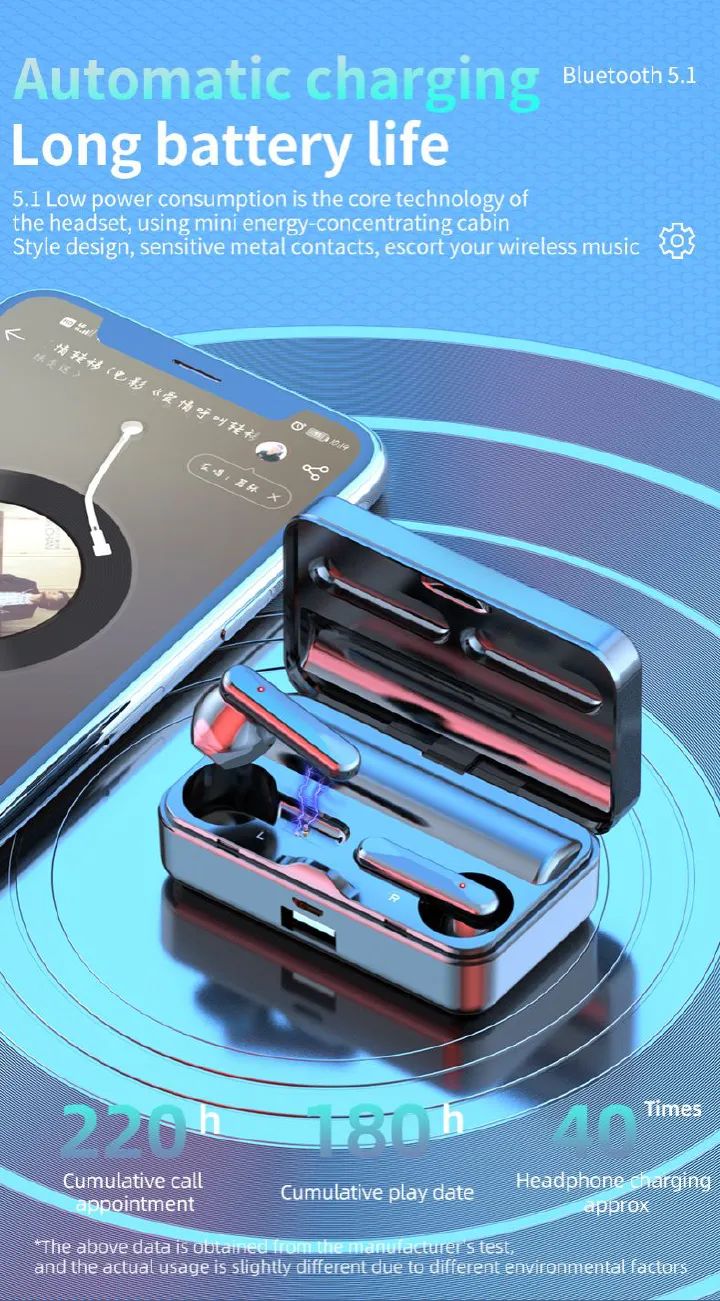 S20 Wireless Earpods TWS Earphones Business Bluetooth Noise Cancelling Earpods LED Power Digital Display 5.3 Comfortable to the ear Sports Hanging Ear Touch Earphone earbuds Waterproof IPX5 S20