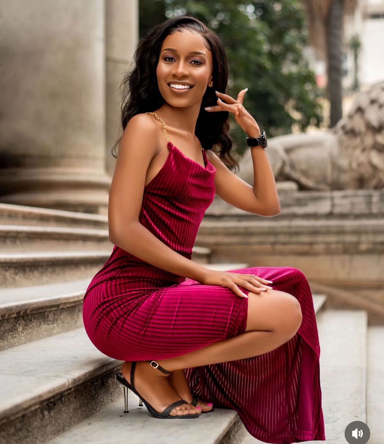 SHEIN SXY Split Thigh Velvet Cami Dress