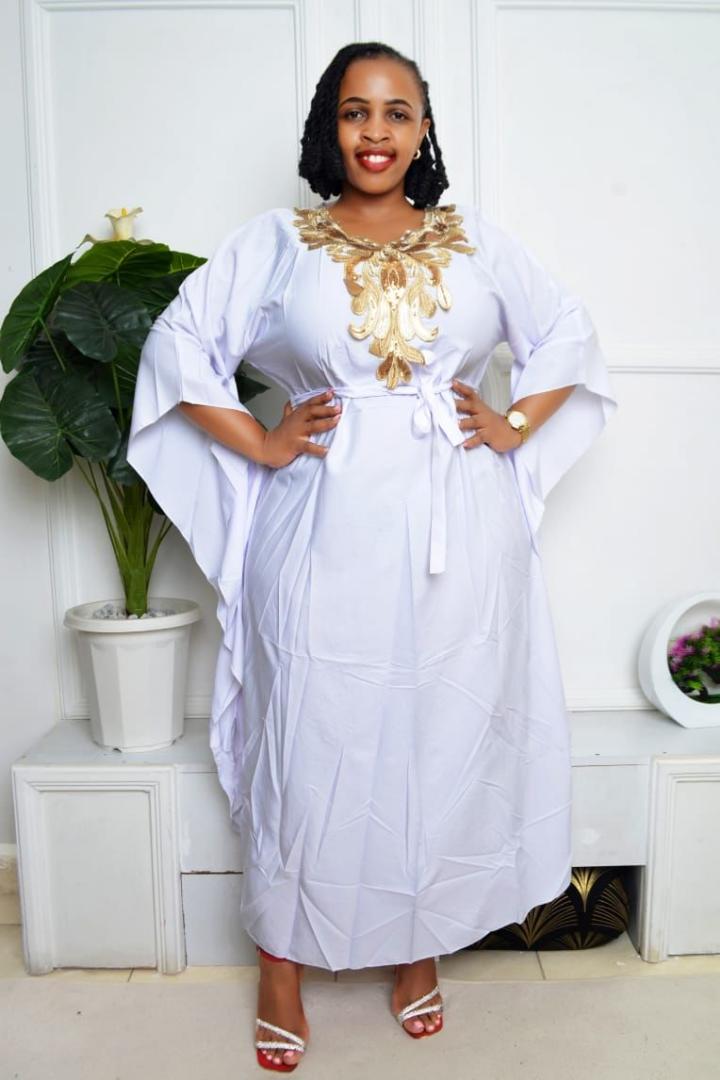 Stylish Lady's Sequin Floral Tulle Kaftan Dress, maxi dress - Plus Size