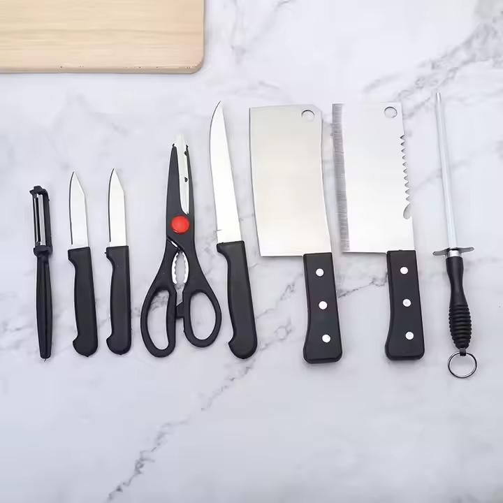 Hot Sale 8-Piece Stainless Steel Kitchen Knife Set – Double-Sided Suction Holder