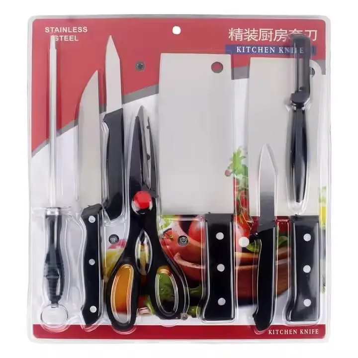 Hot Sale 8-Piece Stainless Steel Kitchen Knife Set – Double-Sided Suction Holder
