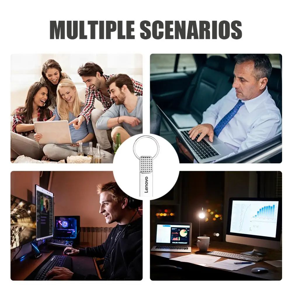 Elegant Design Grey Lenovo 256GB USB 3.0 Flash Drive/Pendrive – Compact, High-Speed, and Portable Flash Disk