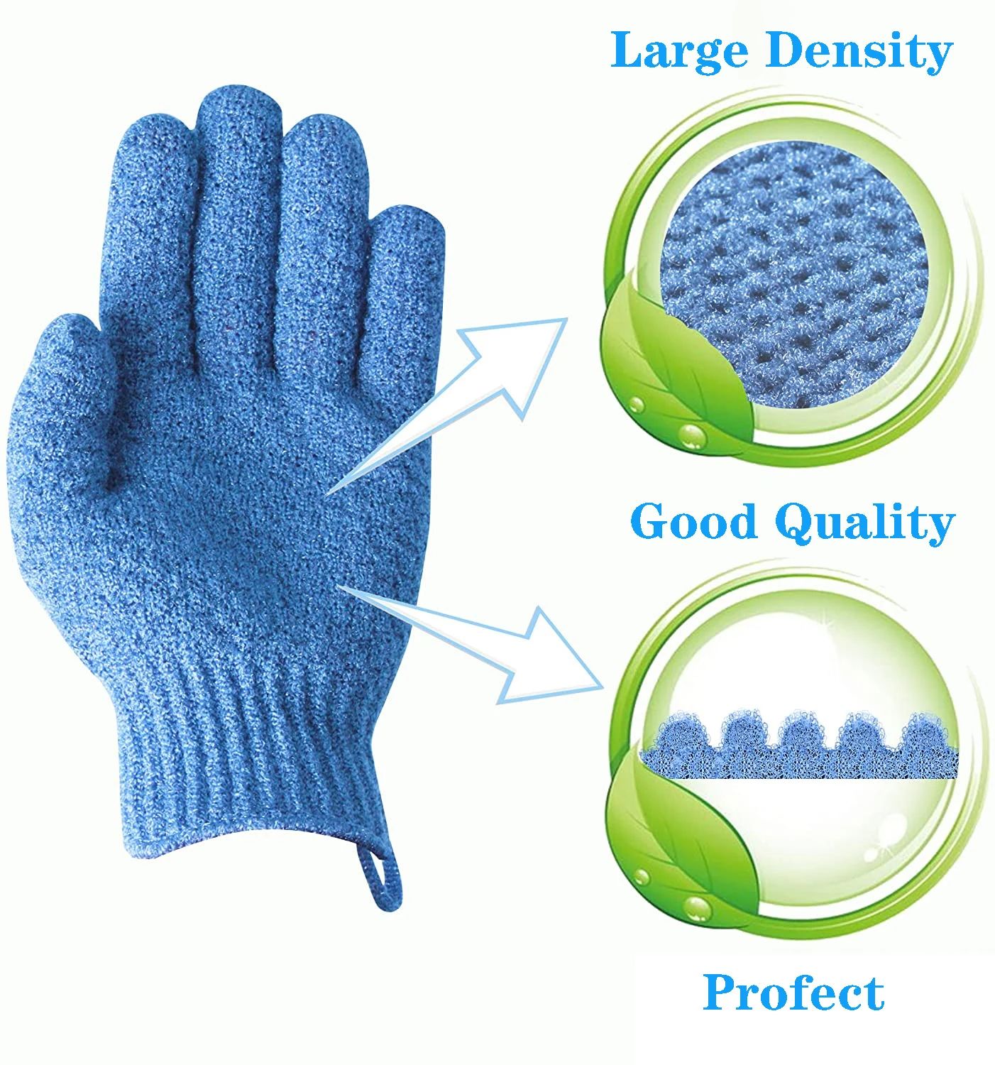 Bathing Gloves Exfoliating Body Shower Scrub Gloves- 1 Pair(2 Pieces)