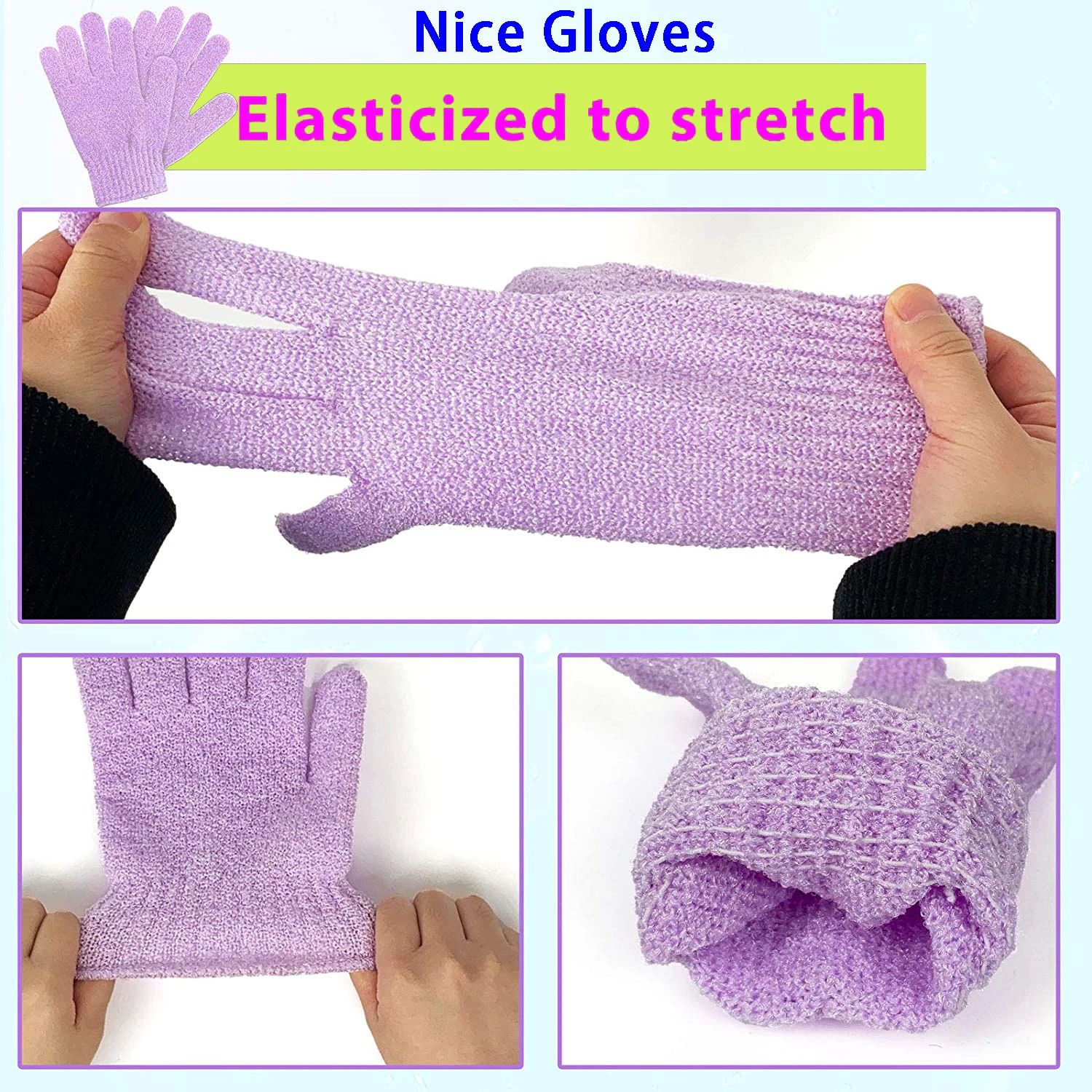 Bathing Gloves Exfoliating Body Shower Scrub Gloves- 1 Pair(2 Pieces)