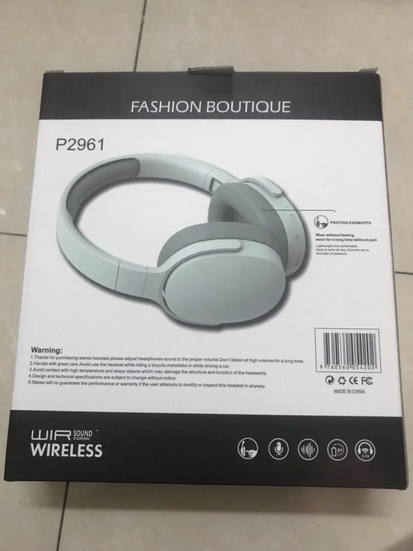 P2961 Wireless Noise-Canceling Headphones – HiFi Stereo Gaming Headphones with Microphone & Digital Display